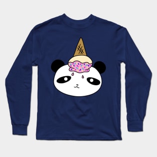 Upside Down Icecream Panda Face Long Sleeve T-Shirt